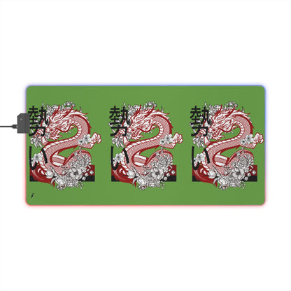 LED Gaming Mouse Pad: Dragons Green