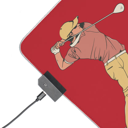 LED Gaming Mouse Pad: Golf Dark Red