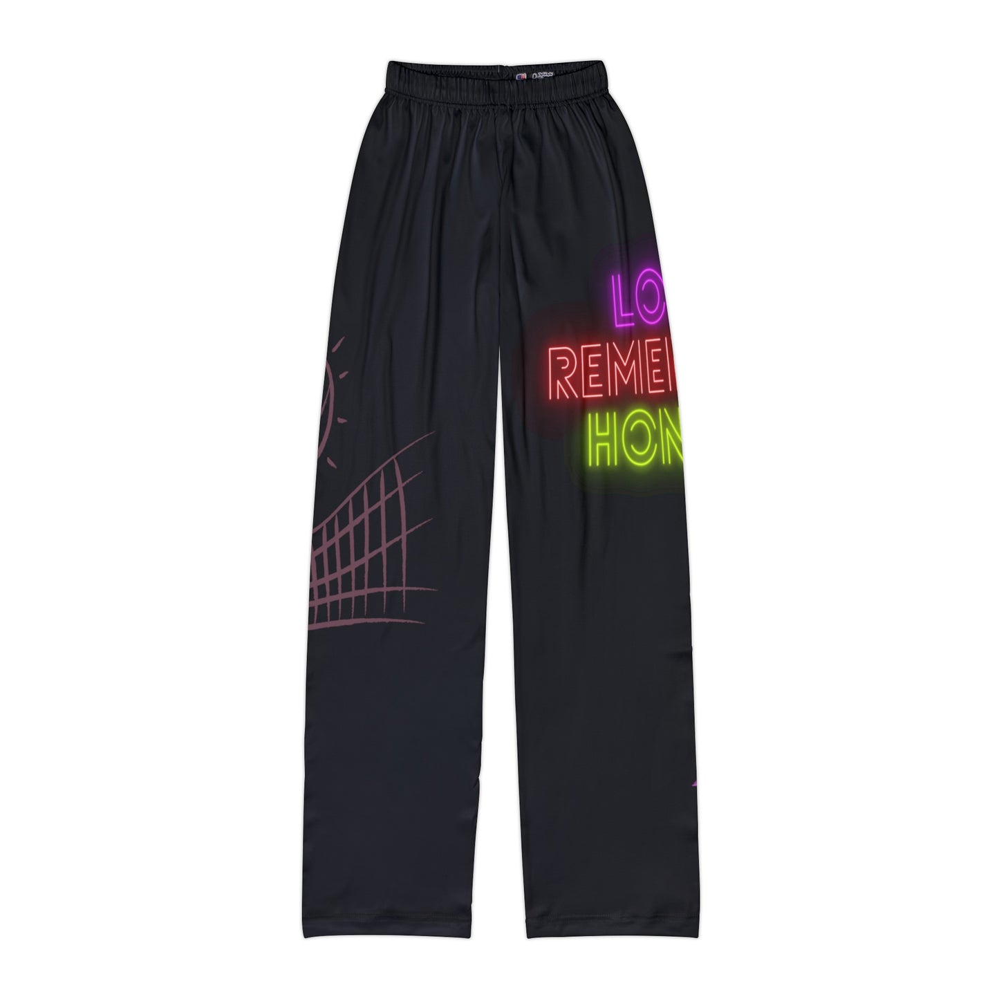 Kids Pajama Pants: Volleyball Black