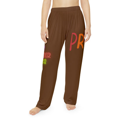 Pambabaeng Pajama Pants: LGBTQ Pride Brown