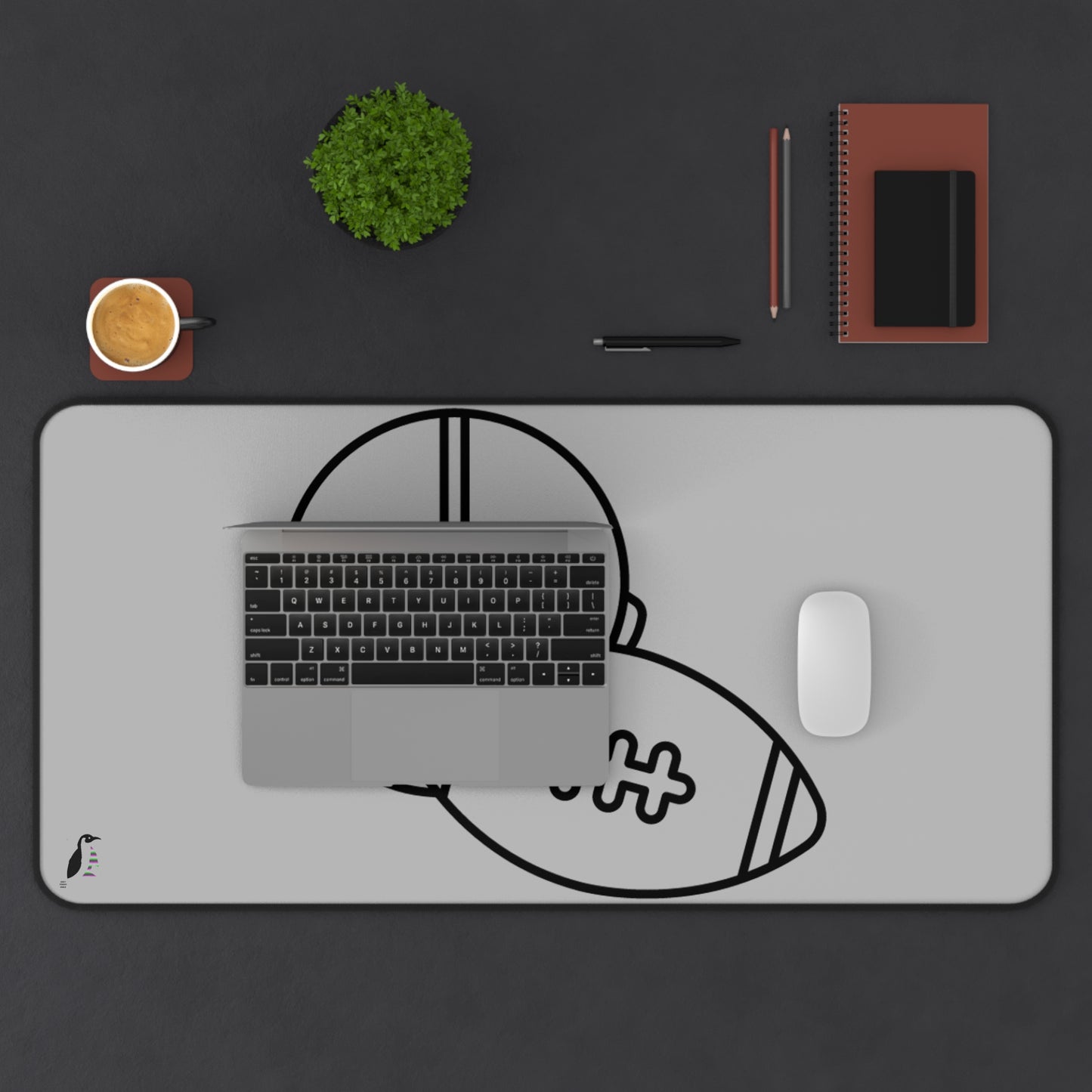 Desk Mat: Football Lite Grey