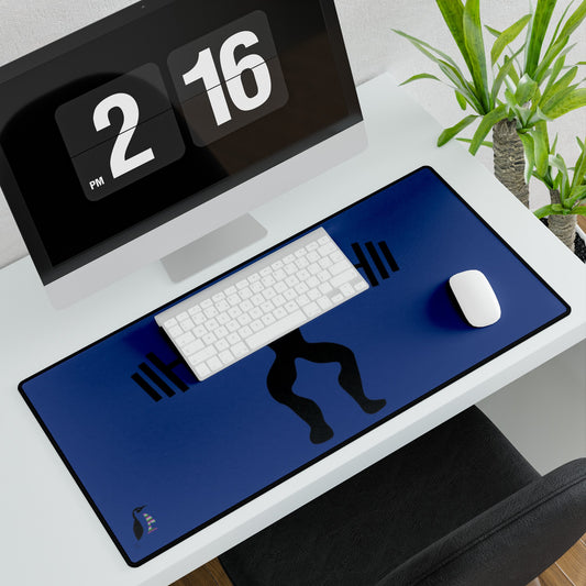 Desk Mats: Weightlifting Dark Blue