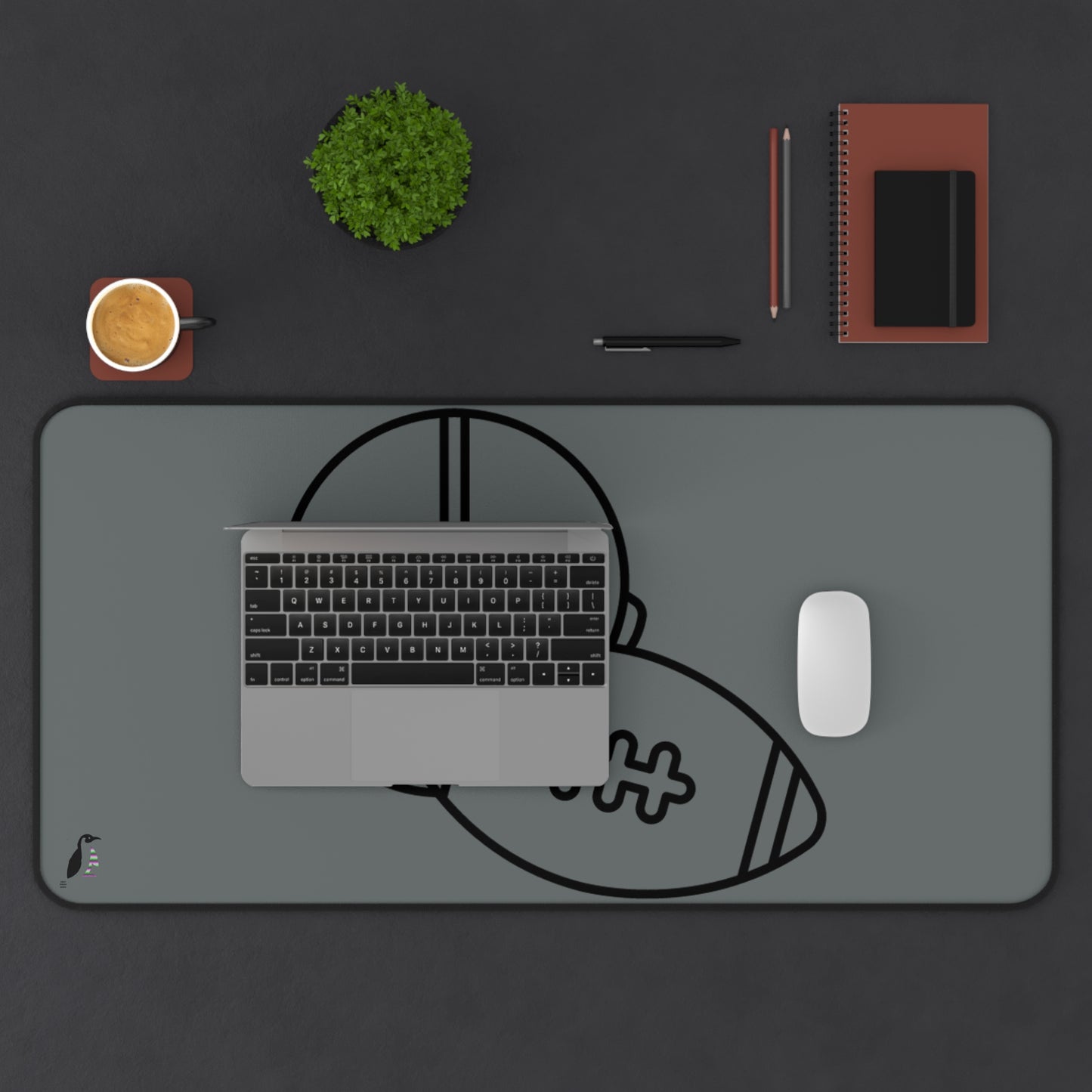 Desk Mat: Football Dark Grey