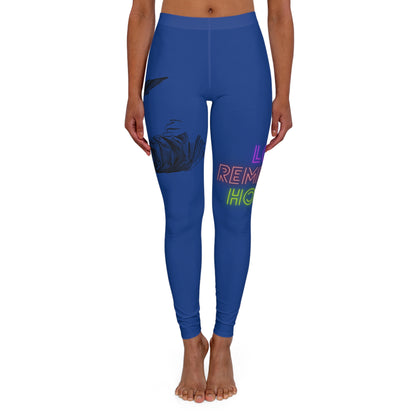 Women's Spandex Leggings: Writing Dark Blue