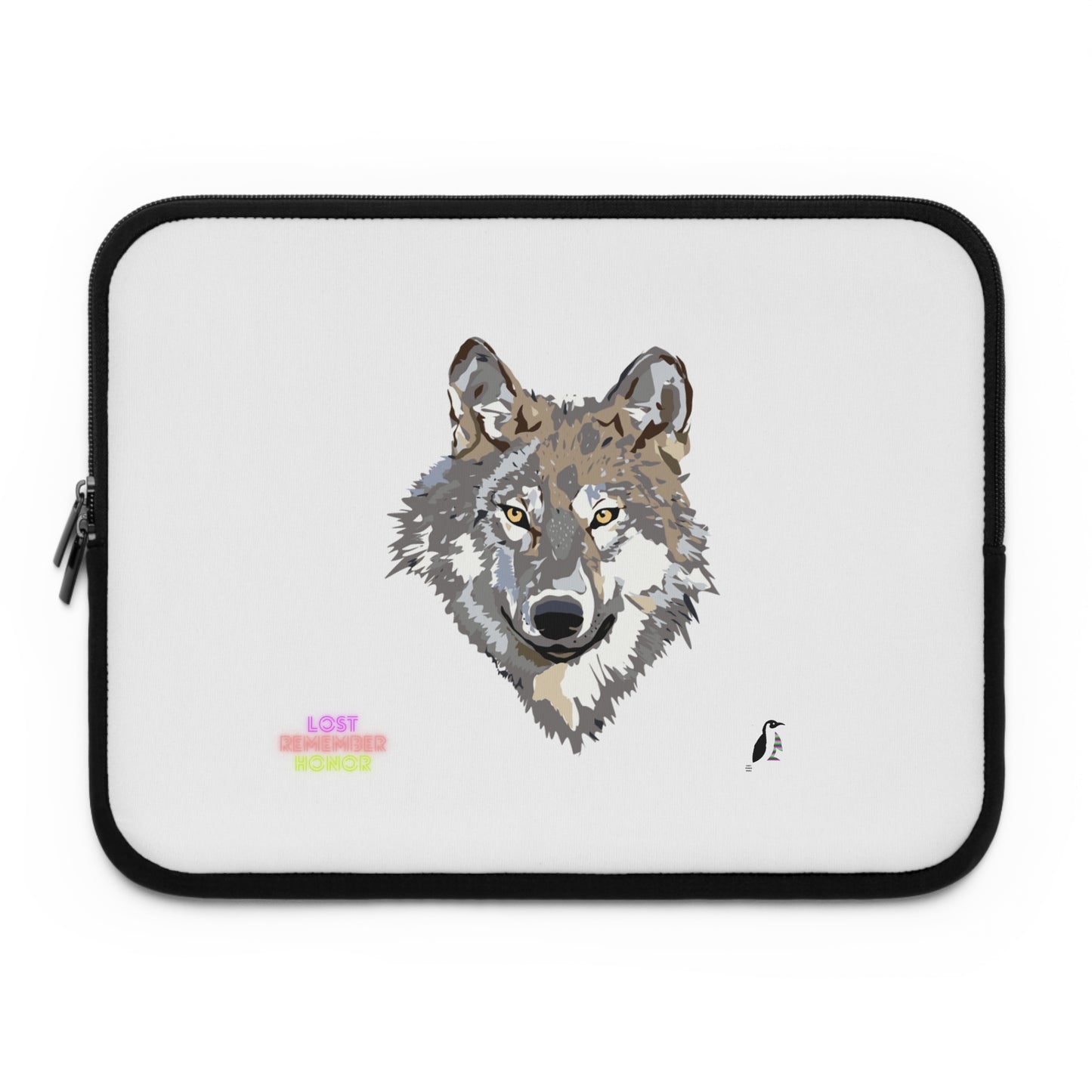 Laptop Sleeve: Wolves White