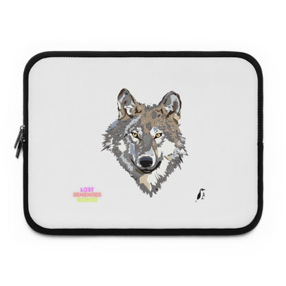 Laptop Sleeve: Wolves White