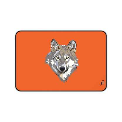 Desk Mat: Wolves Orange