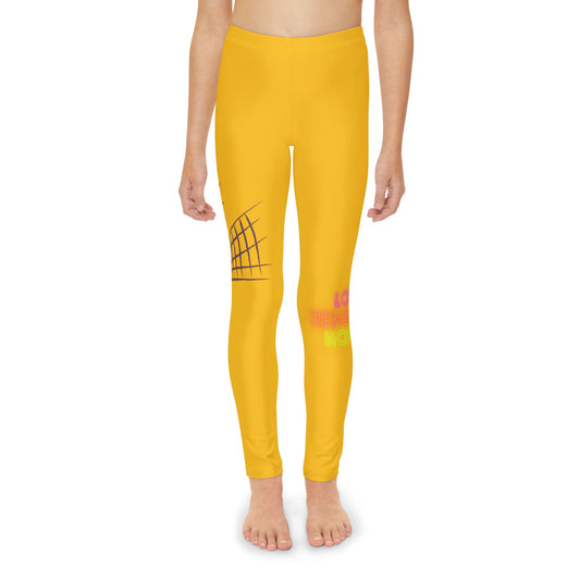 Youth Full-Length Leggings: Volleyball Yellow