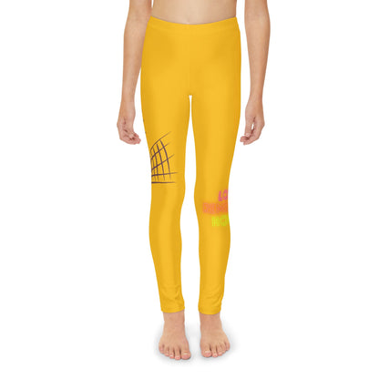 Youth Full-Length Leggings: Volleyball Yellow