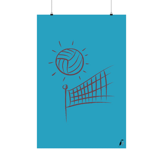 Premium Matte Vertical Posters: Volleyball Turquoise