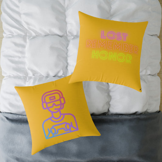 Spun Polyester Pillow: Gaming Yellow