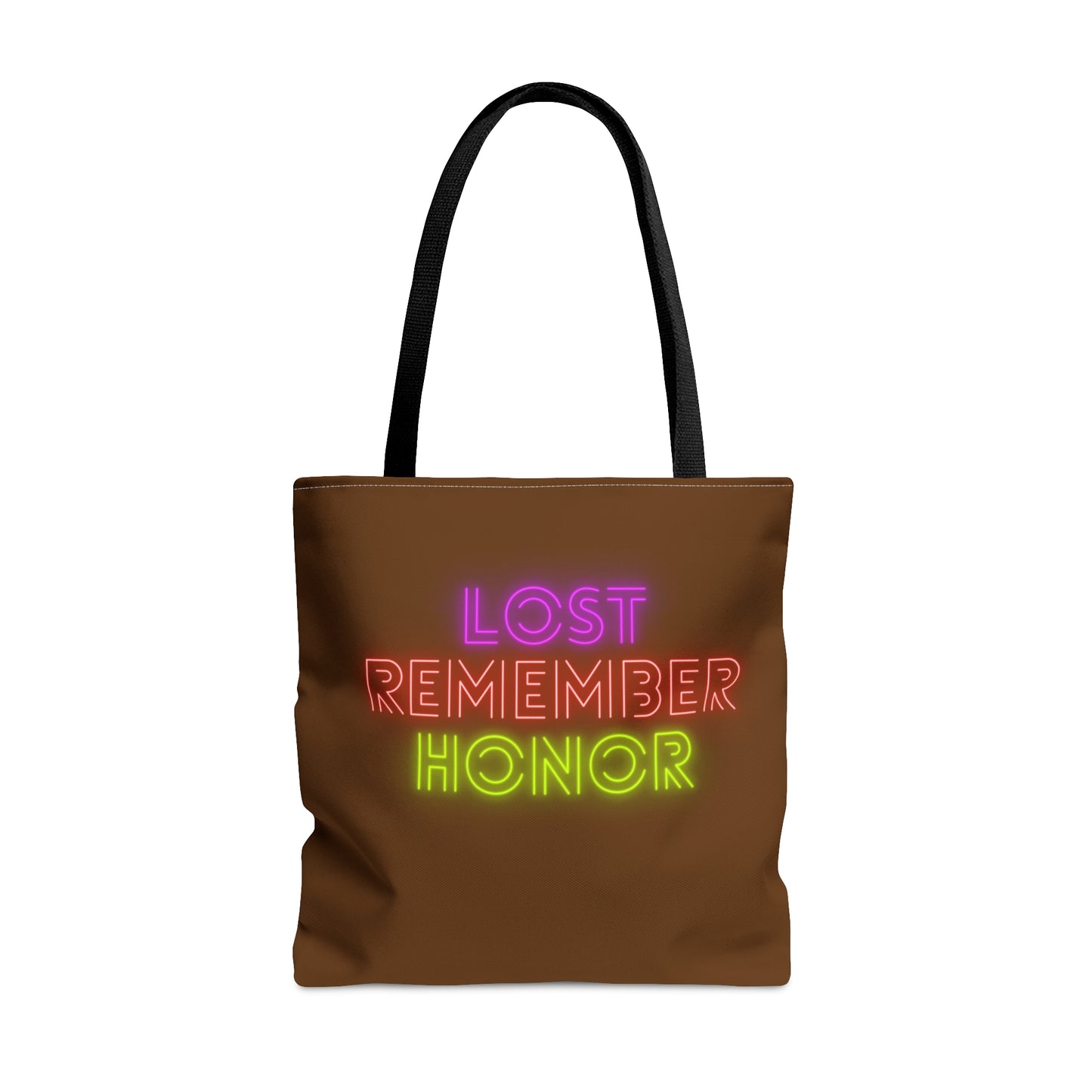 Tote Bag: Lost Remember Honor Brown