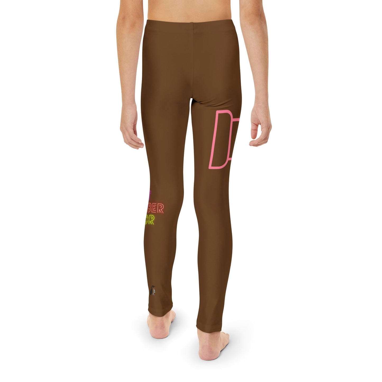 Youth Full-Length Leggings: Fight Cancer Brown