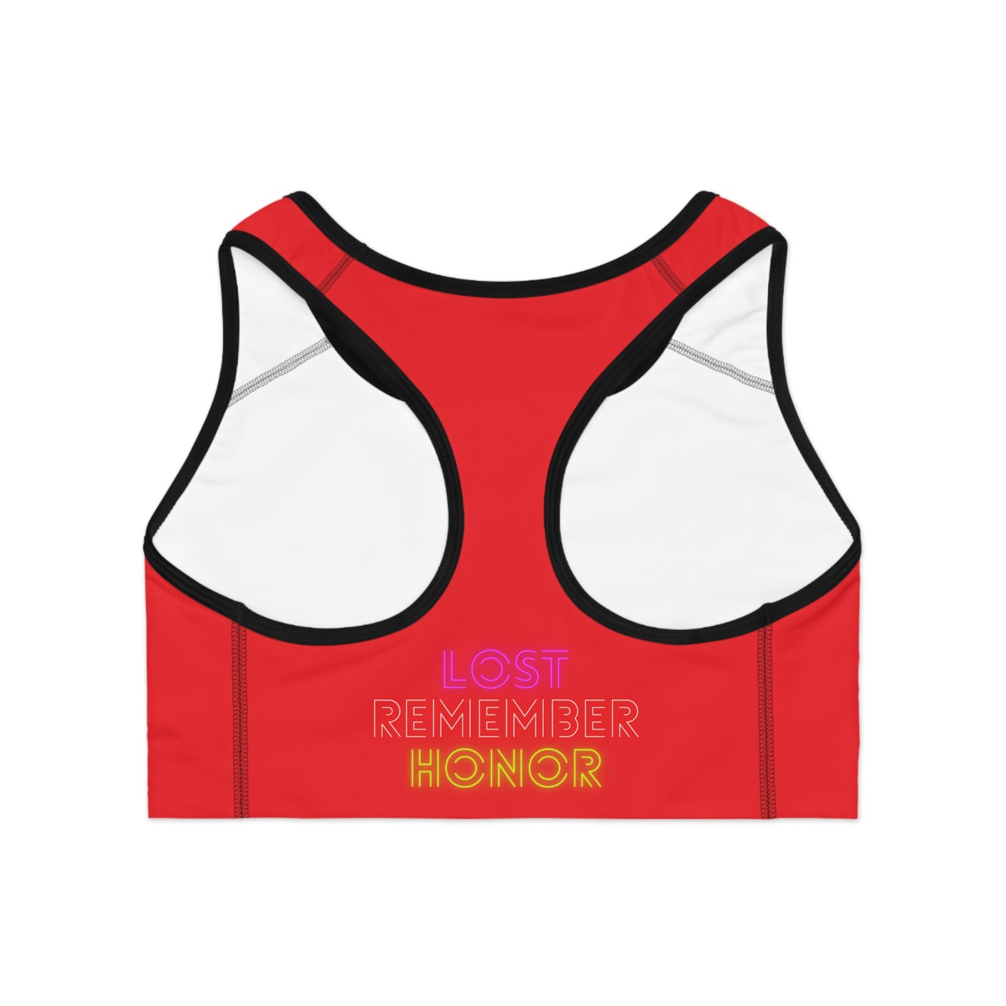 Sports Bra: Crazy Penguin World Logo Red