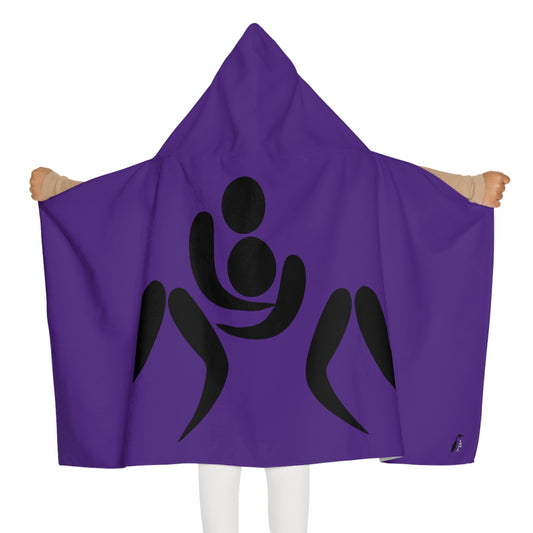 Youth Hooded Towel: Wrestling Purple