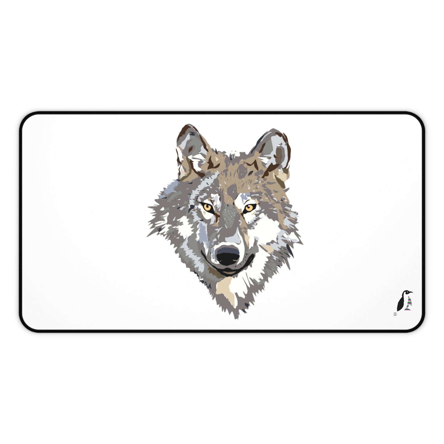 Desk Mat: Wolves White