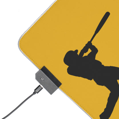 LED Gaming Mouse Pad: Baseball Yellow