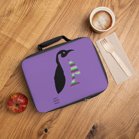 Lunch Bag: Crazy Penguin World Logo Lite Purple