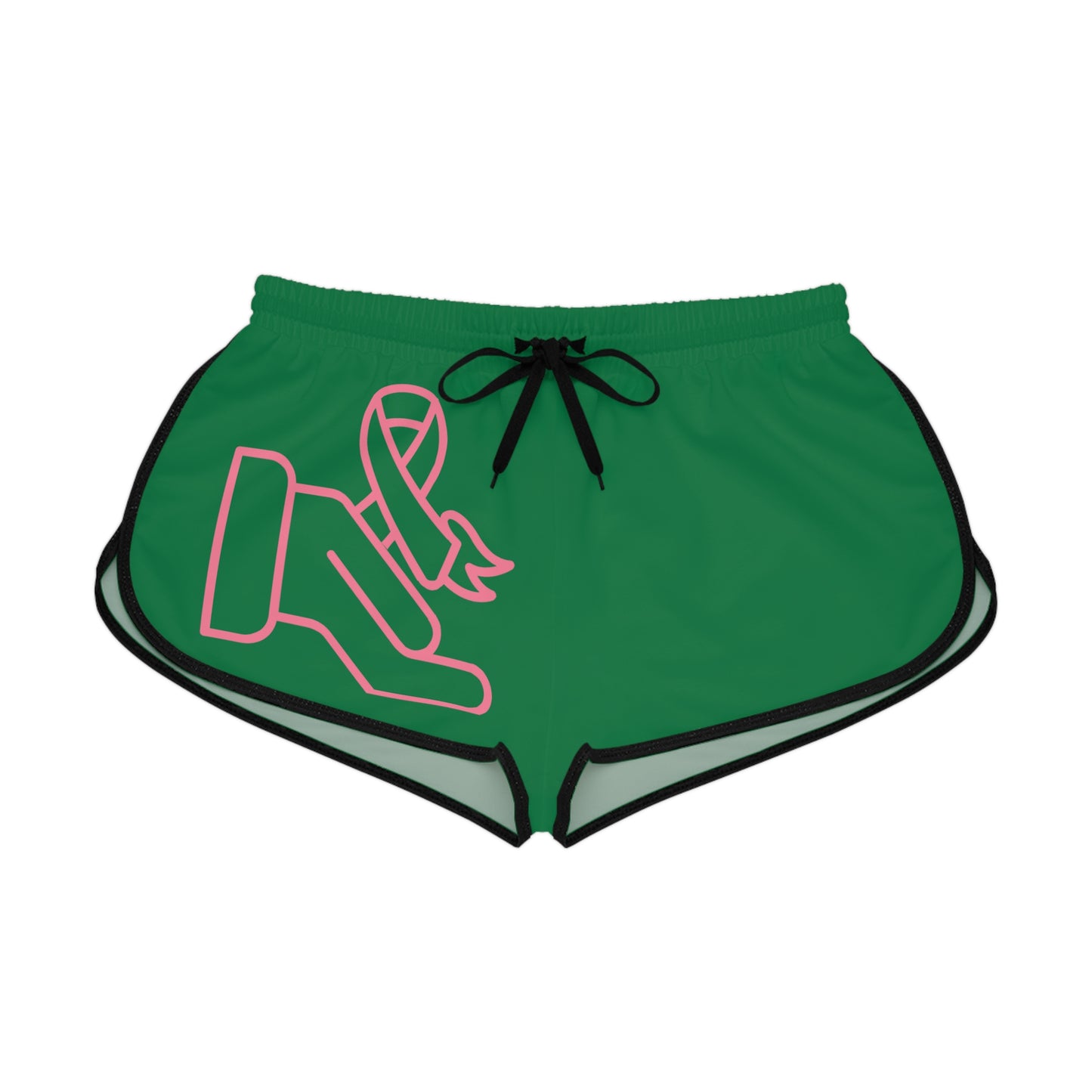 Women's Relaxed Shorts: Fight Cancer Dark Green