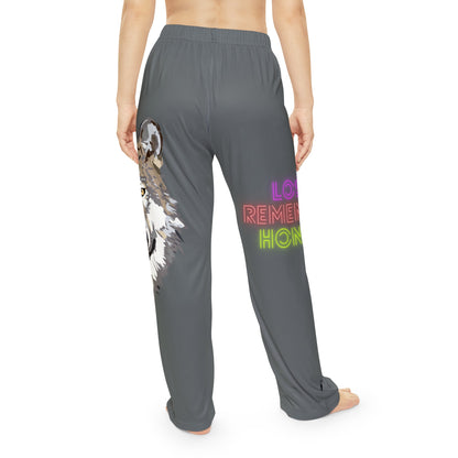 Pambabaeng Pajama Pants: Wolves Dark Grey 