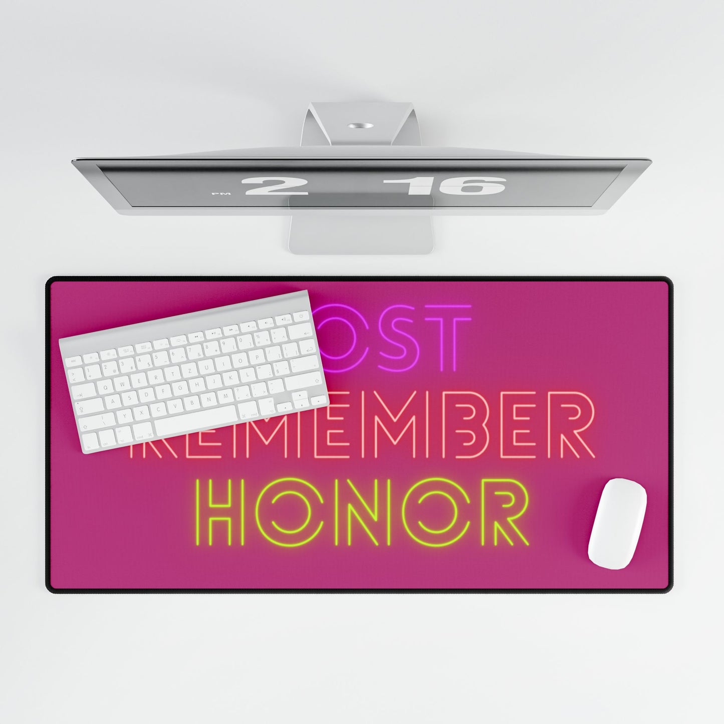 Desk Mats: Lost Remember Honor Pink