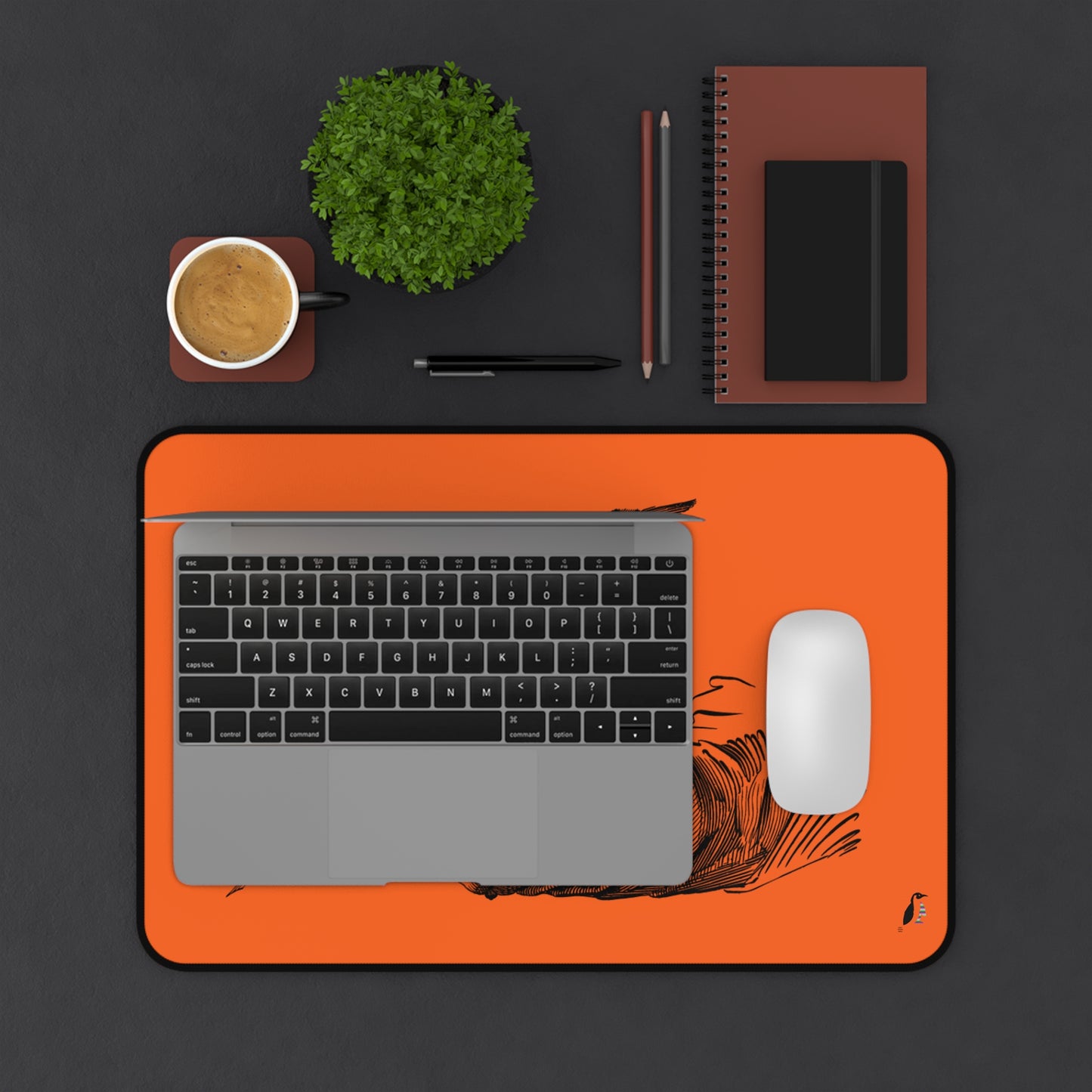 Desk Mat: Writing Orange