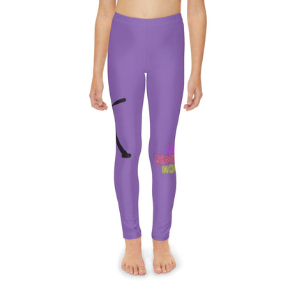 Youth Full-Length Leggings: Baseball Lite Purple