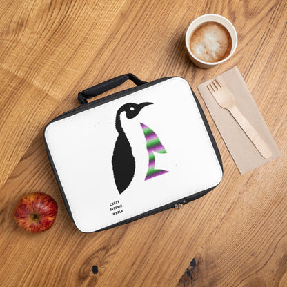 Lunch Bag: Crazy Penguin World Logo White