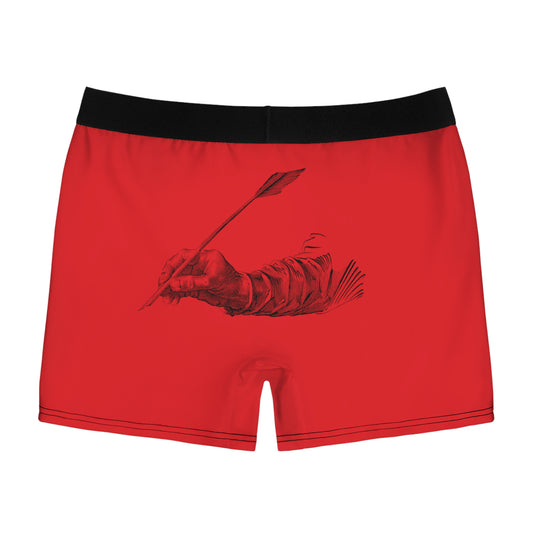 Men's Boxer Briefs: Writing Red