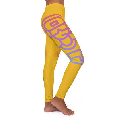 Women's Spandex Leggings: Gaming Yellow