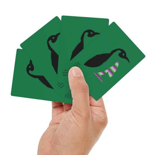 Poker Cards: Crazy Penguin World Logo Dark Green
