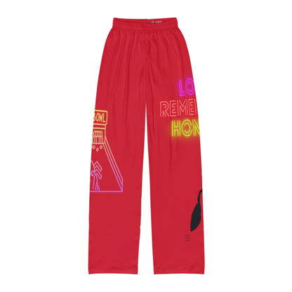 Kids Pajama Pants: Bowling Dark Red