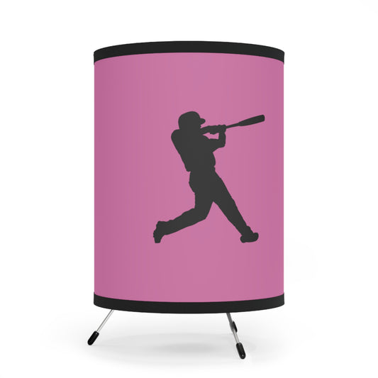 Tripod Lamp with High-Res Printed Shade, US\CA plug: Baseball Lite Pink
