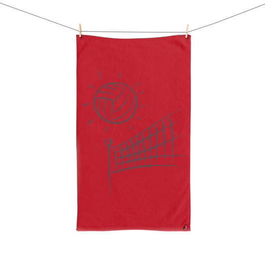 Hand Towel: Volleyball Dark Red