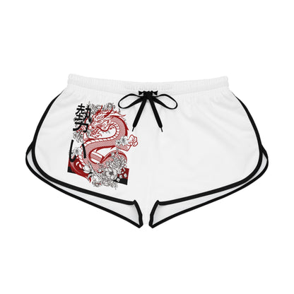 Women's Relaxed Shorts: Dragons White