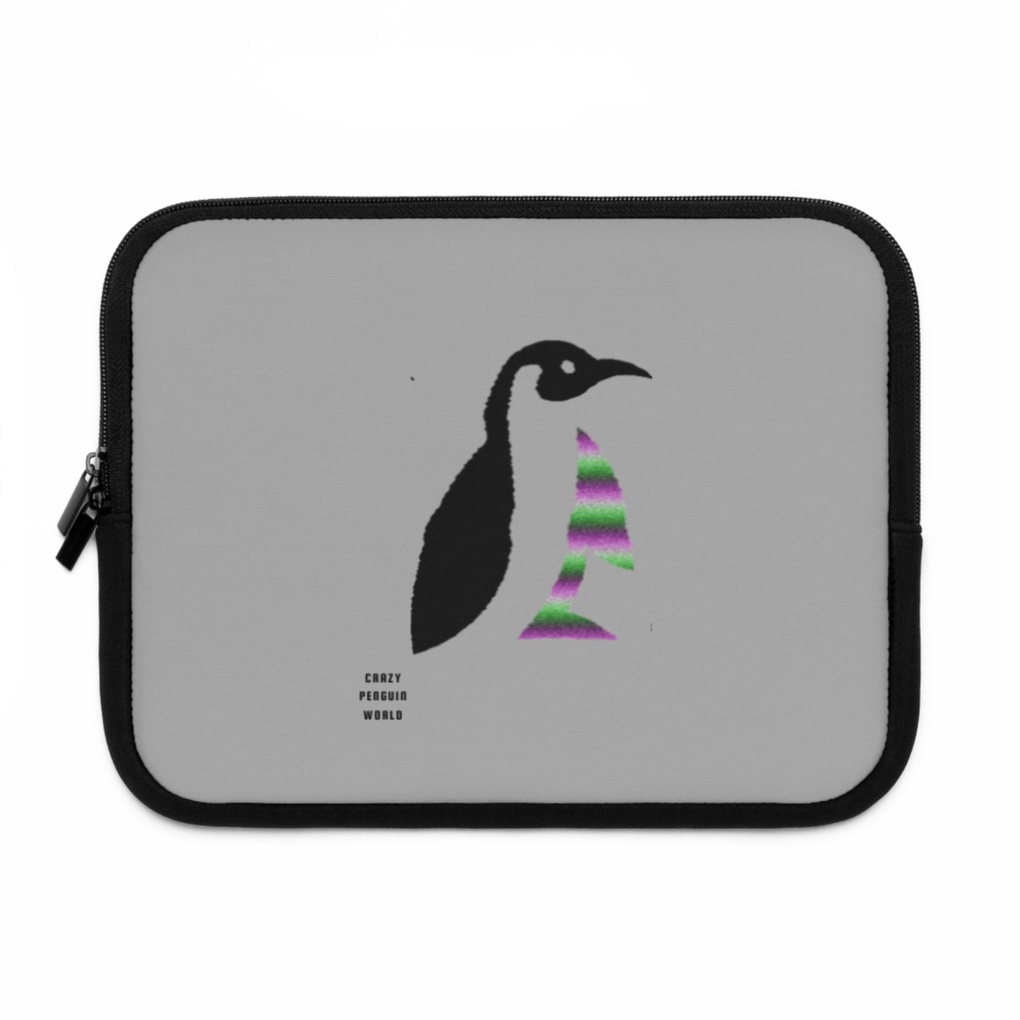 Laptop Sleeve: Crazy Penguin World Logo Lite Grey