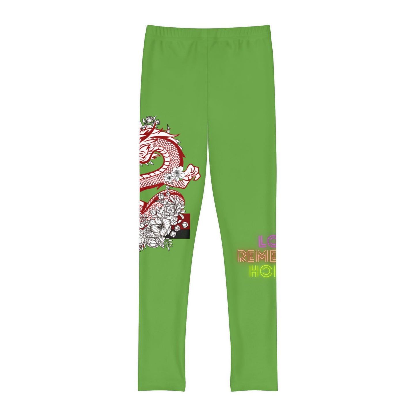 Youth Full-Length Leggings: Dragons Green