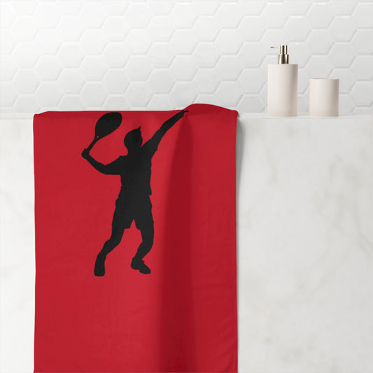 Mink-Cotton Towel: Tennis Dark Red