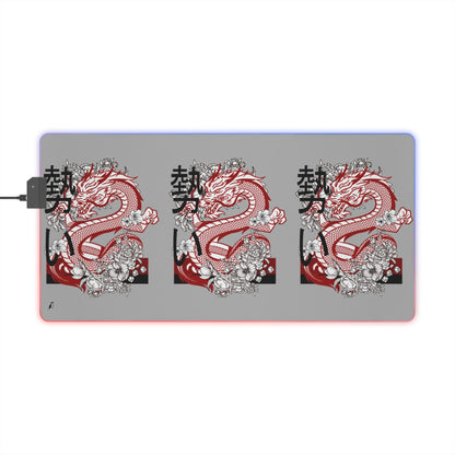 LED Gaming Mouse Pad: Dragons Lite Grey