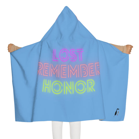 Youth Hooded Towel: Lost Remember Honor Lite Blue
