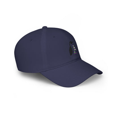 Low Profile Baseball Cap: Crazy Penguin World Logo