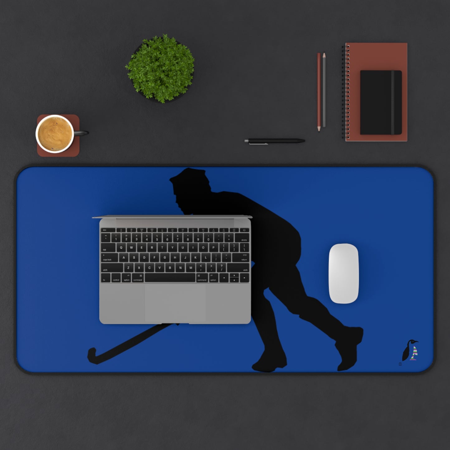 Desk Mat: Hockey Dark Blue