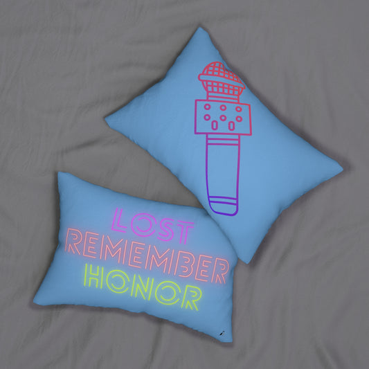 Spun Polyester Lumbar Pillow: Music Lite Blue