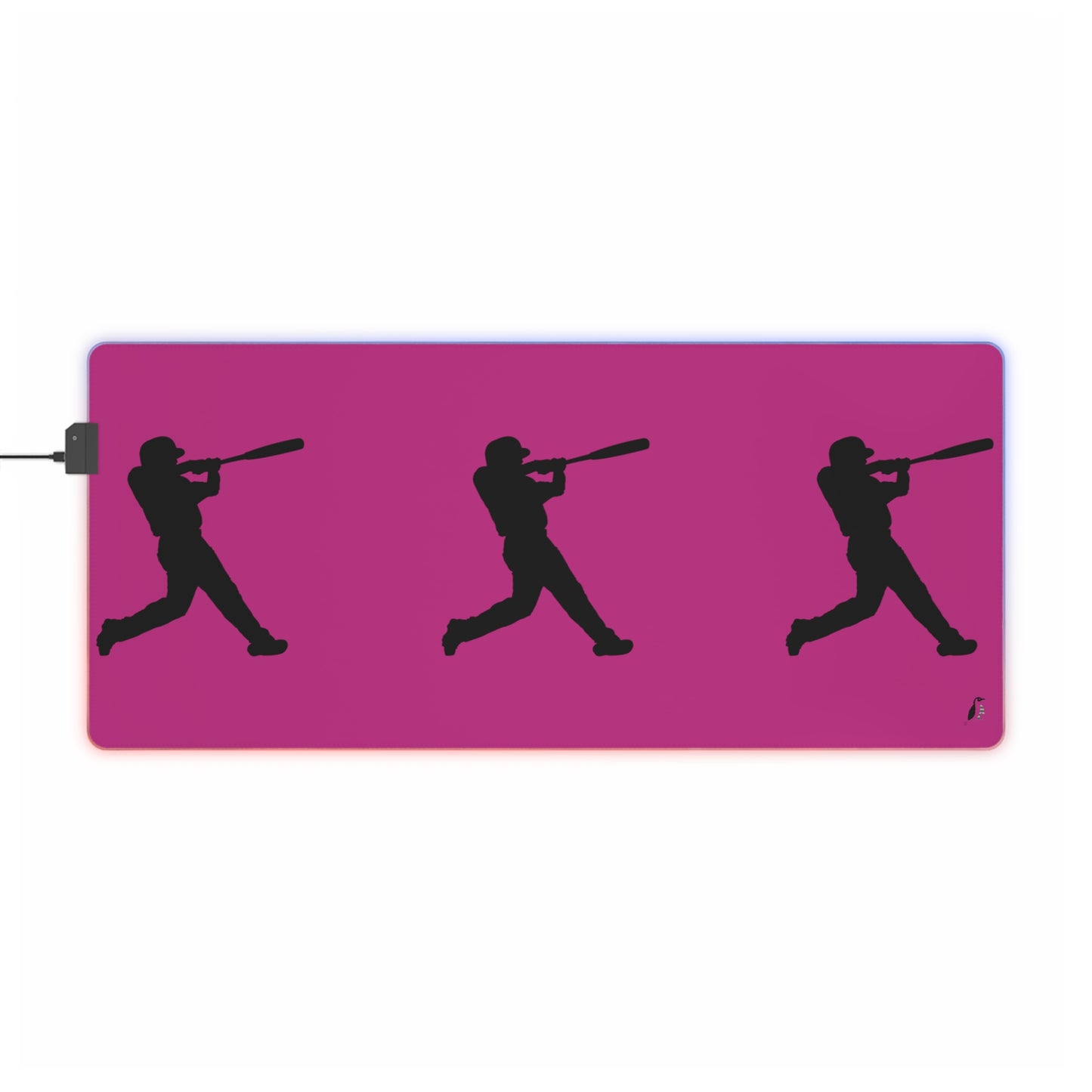 LED Gaming Mouse Pad: Baseball Pink