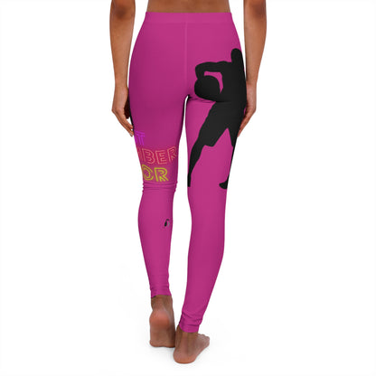 Women's Spandex Leggings: Basketball Pink