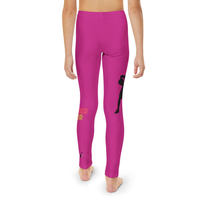 Youth Full-Length Leggings: Basketball Pink