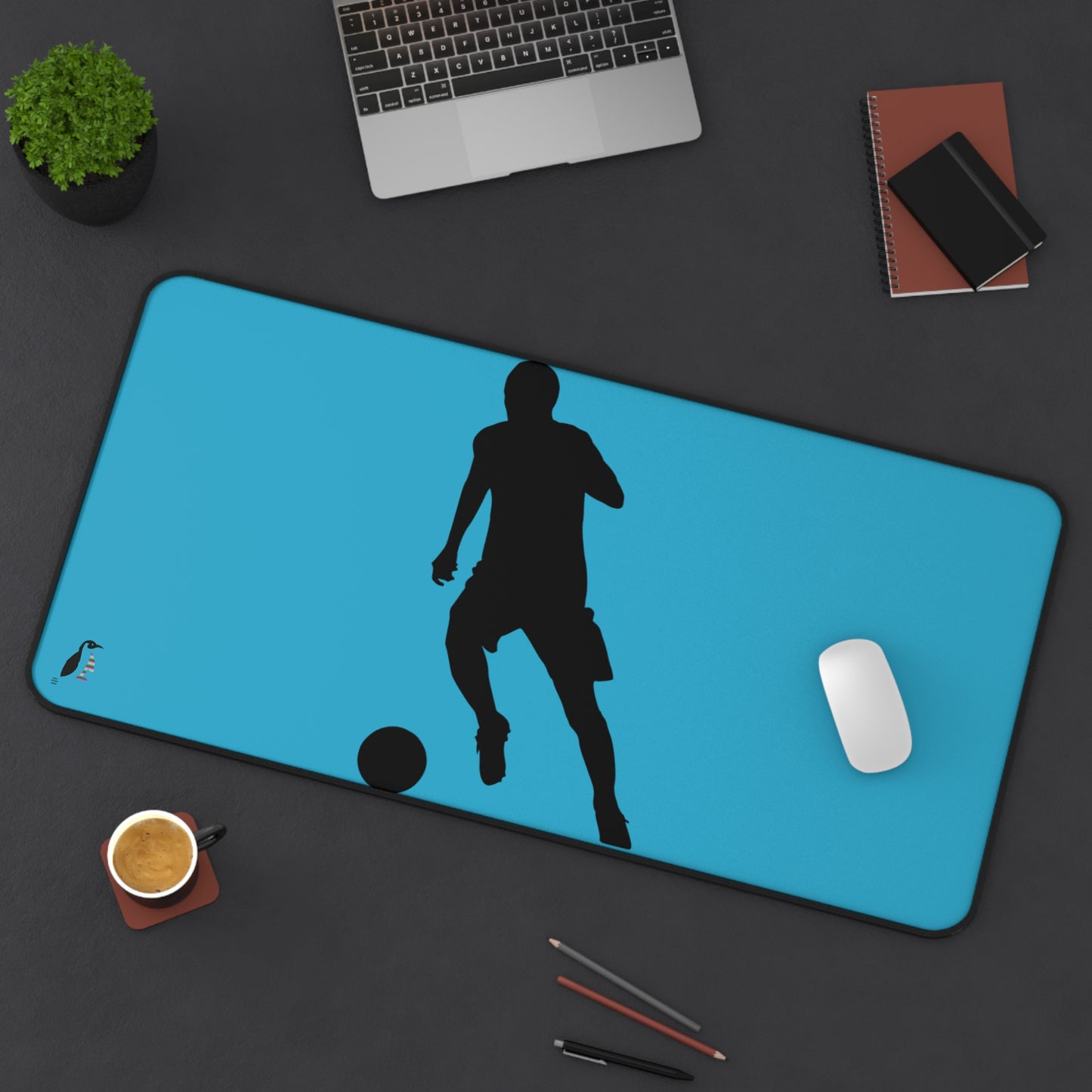 Desk Mat: Soccer Turquoise