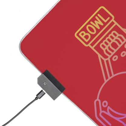 LED Gaming Mouse Pad: Bowling Dark Red