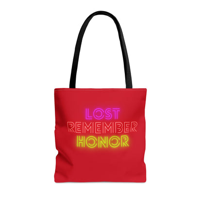 Tote Bag: Lost Remember Honor Dark Red