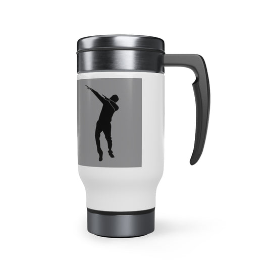 Stainless Steel Travel Mug with Handle, 14oz: Dance Grey
